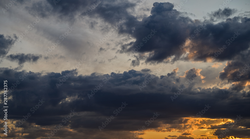 Fototapeta premium Dramatic sky with clouds. Nature background.