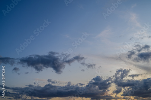 Dramatic sky with clouds. Nature background.