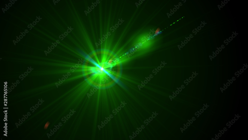 Bright green light lense flare Bright green light lense flare