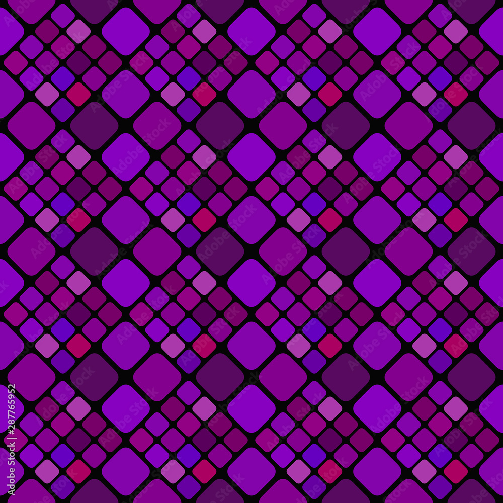 Fototapeta premium Violet seamless square pattern background - purple geometrical vector graphic design from diagonal squares