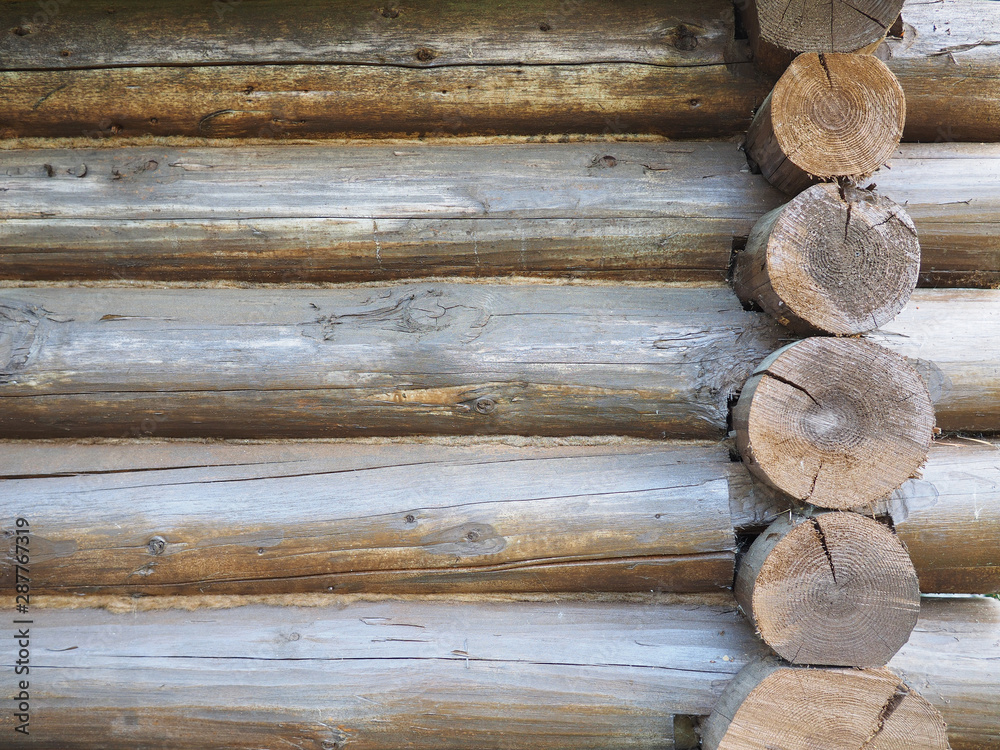 brown log wall. beautiful background brown log wall. beautiful background
