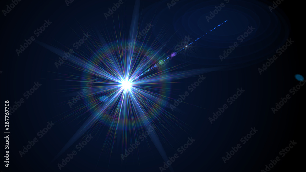 Bright light blue lense flare