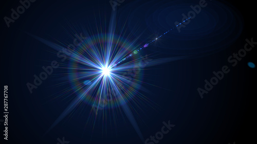 Bright light blue lense flare