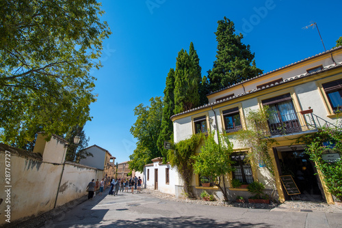 Old Spanish castle in Granada. Alhambra. Spain