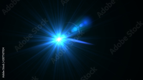 Bright light blue lense flare