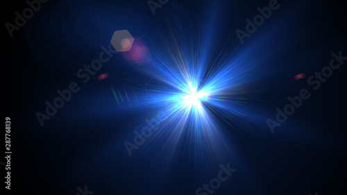 Bright light blue lense flare