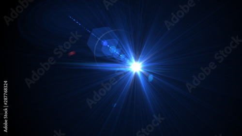 Bright light blue lense flare