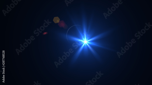 Bright light blue lense flare