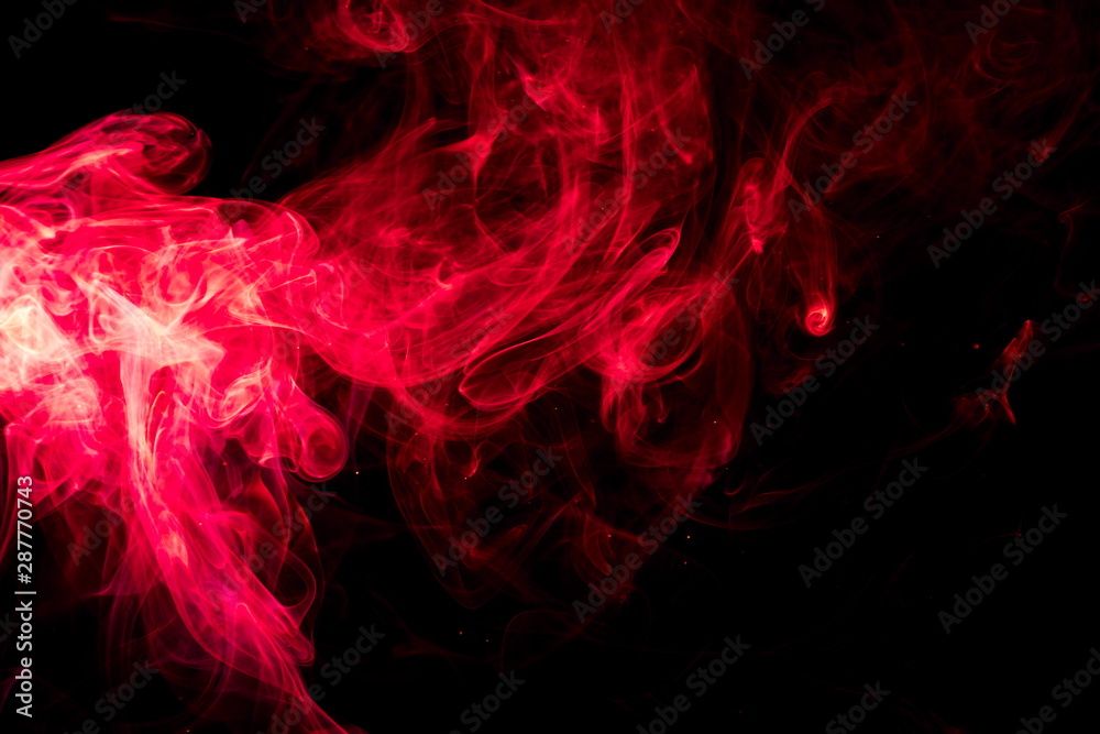 Red smoke on black background Red smoke on black background