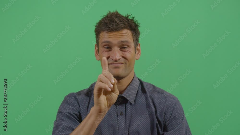 Adult Man Saying No With The Finger Toward The Viewer In A Disapproval Stance Adult Man Saying No With The Finger Toward The Viewer In A Disapproval Stance