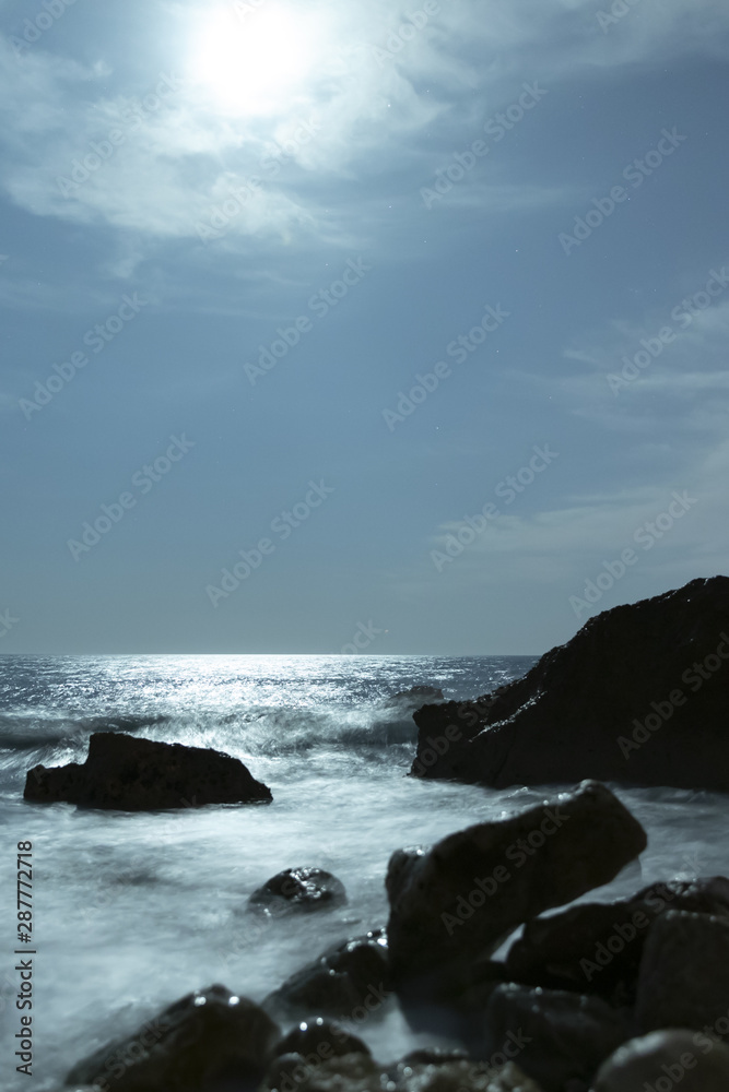 Beautiful landscape with rocks near ocean