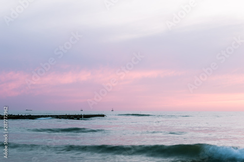 Colorful seascape during sunset 