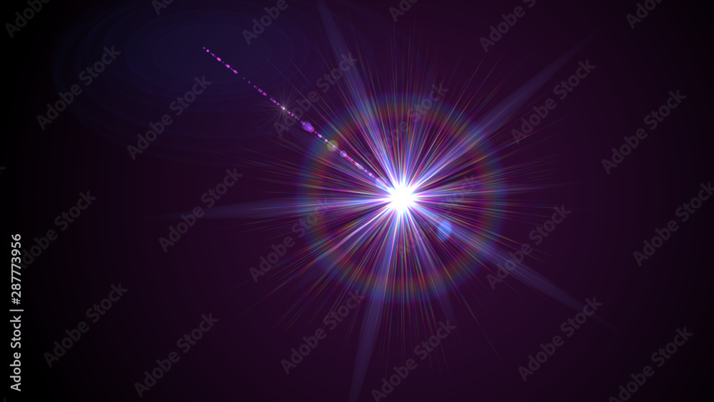 Bright magenta lense flare