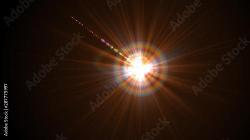 Bright orange lense flare