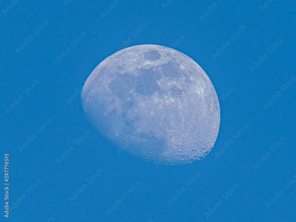 Early Morning Moon Against Blue Sky Early Morning Moon Against Blue Sky