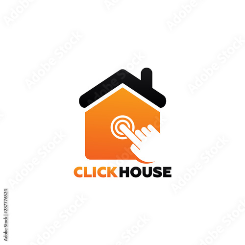 Click Arrow And Touch House Logo Template Design Vector, Emblem, Design Concept, Creative Symbol, Icon