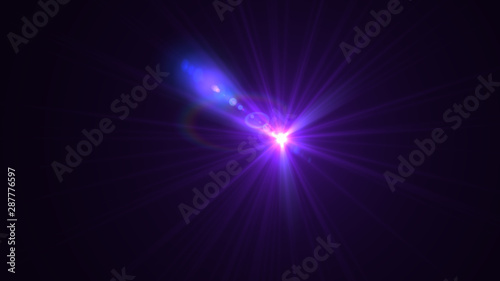 Bright purple lense flare