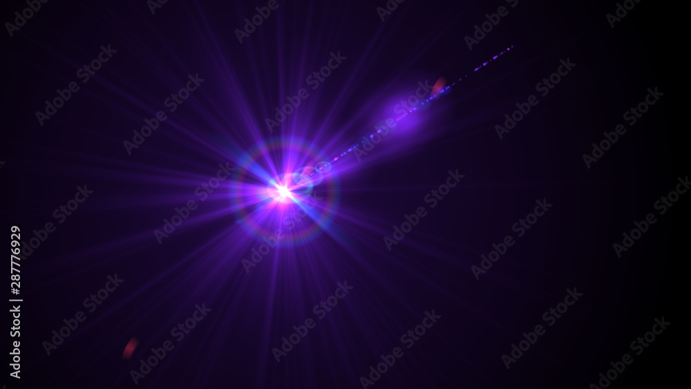 Bright purple lense flare