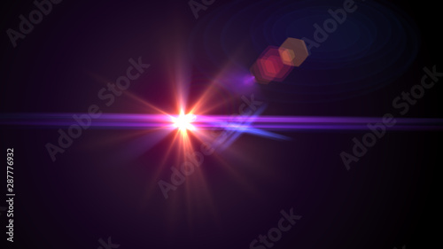 Fototapeta Naklejka Na Ścianę i Meble -  Bright purple lense flare