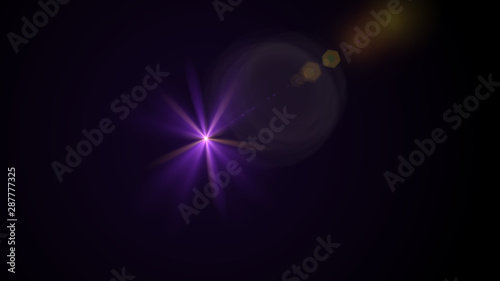 Bright purple lense flare