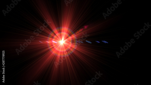 Bright red lense flare