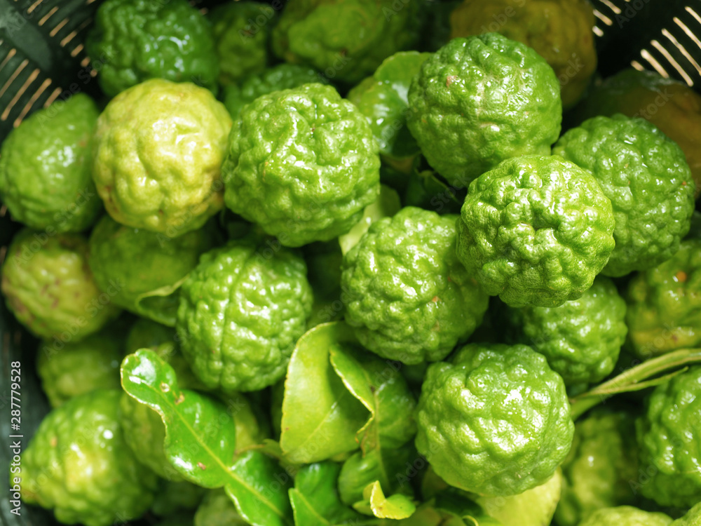 Fototapeta premium Thai Bergamot Kaffir Lime in the basket