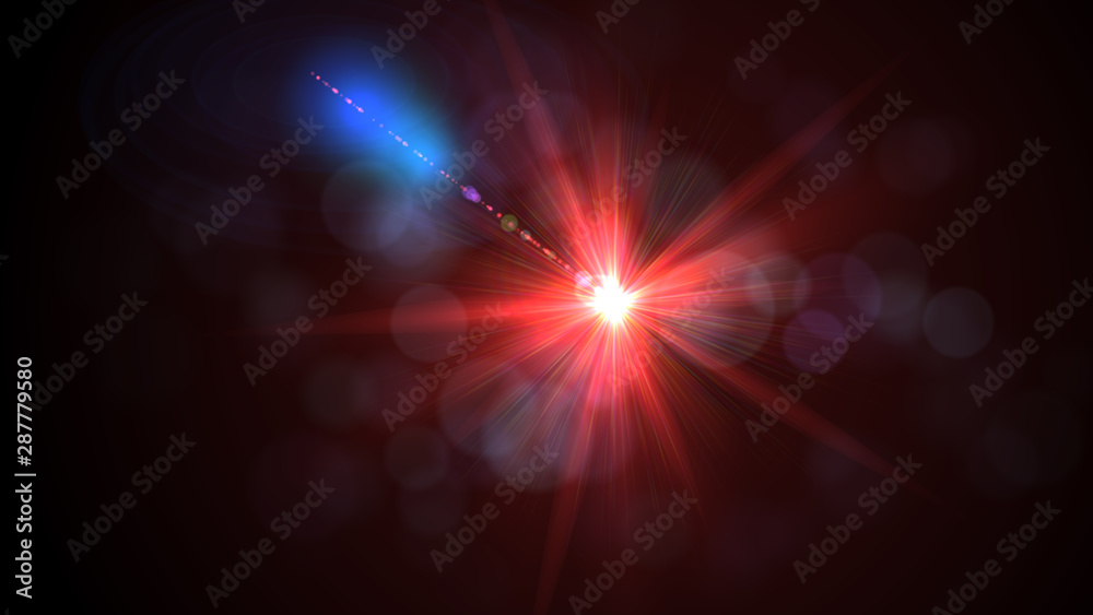 Bright red lense flare