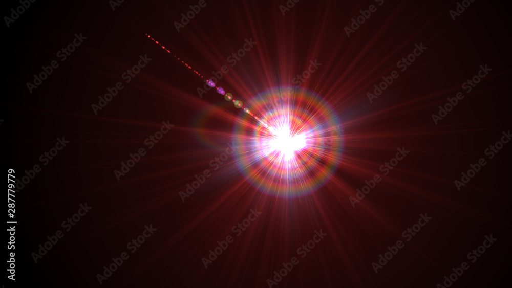 Obraz premium Bright red lense flare