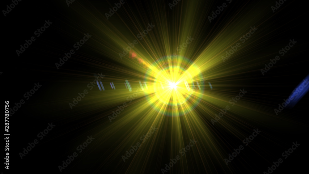 Bright yellow lense flare
