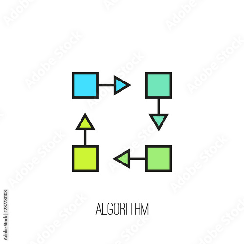 Algorithm api software vector icon. Illustration on white isolated background.