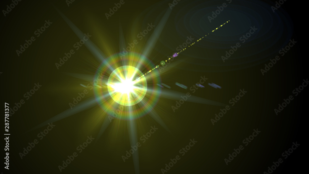 Bright yellow lense flare
