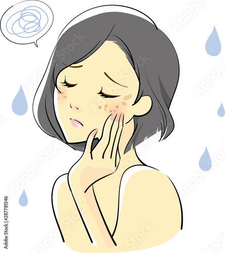 	シミに悩む女性