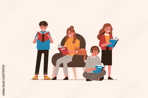 people with books