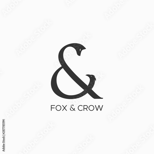 & for fox and crow logo design unique