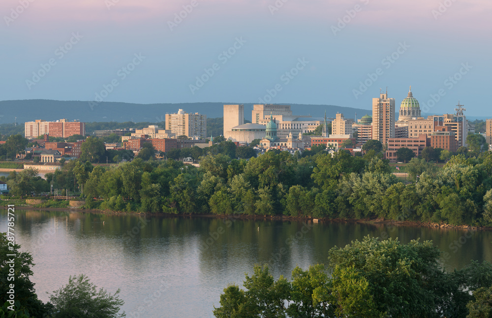 Downtown Harrisburg and the Susquehanna River from Negley Park in Harrisburg, Pennsylvania