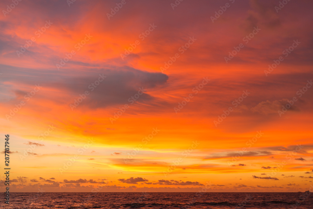 Fototapeta premium sea scape on the sunset at the beach in Thailand