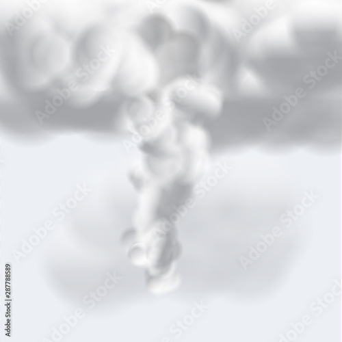 Tornado or altostratus clouds vectors, a rotation of the air to be monsoon or storm isolated on gray background