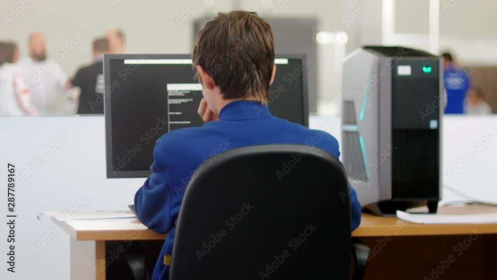 Professional IT programer working in data center