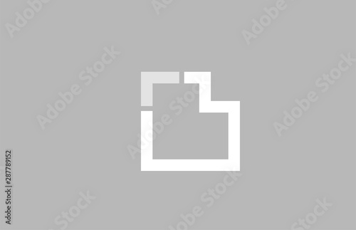 alphabet letter l in grey white colors for company logo icon