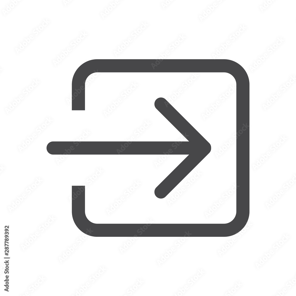 Login square arrow vector icon, simple sign for web site and mobile app. Login square arrow vector icon, simple sign for web site and mobile app.