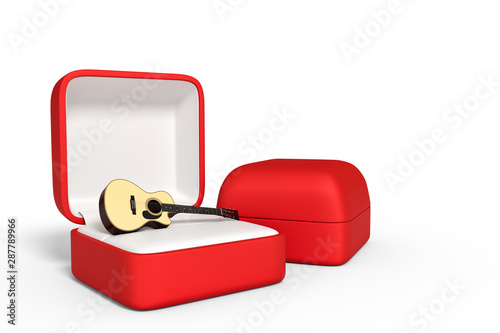red box ring white backgraund 3d rendering