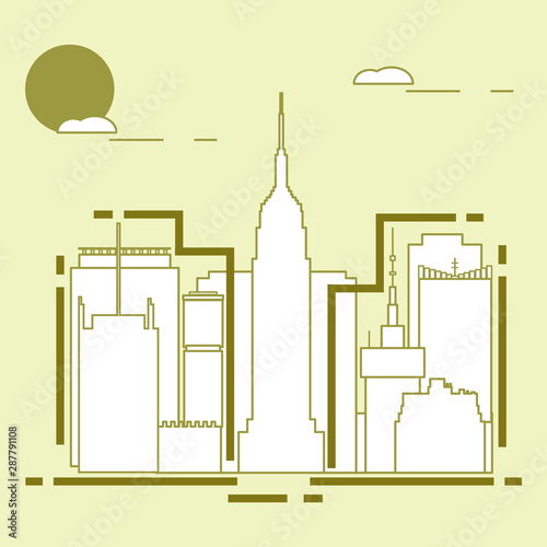 Building and skyscrapers. City view. Architecture.