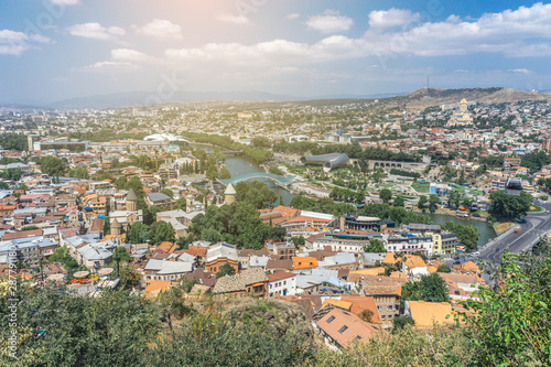 Fototapeta Naklejka Na Ścianę i Meble -  Tbilisi or Tiflis, aerial view