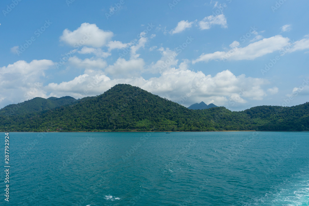 Koh chang with blue sky in summer time, Trat, Thailand.