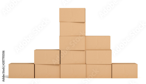 cardboard box on white backgroaund 3d rendering