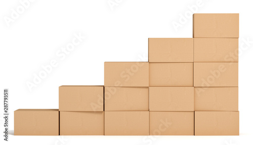cardboard box on white backgroaund 3d rendering