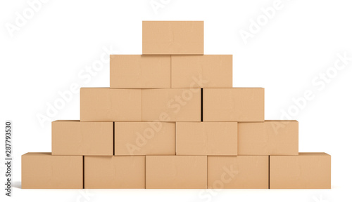 cardboard box on white backgroaund 3d rendering