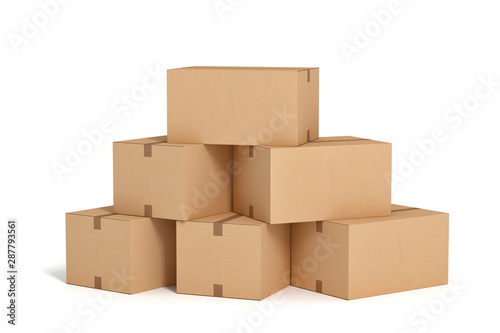 cardboard box on white backgroaund 3d rendering
