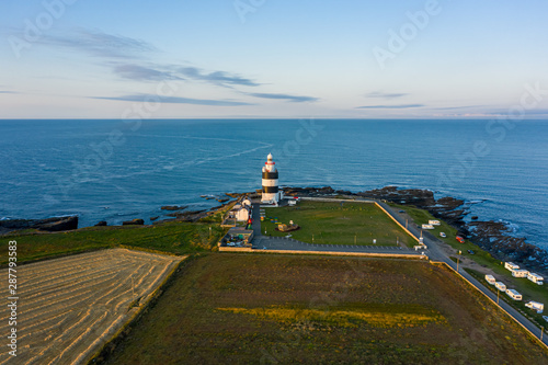 Aerial view, Hook Lighthouse is a building situated on Hook Head at the tip of the Hook Peninsula in County Wexford, in Ireland.It is one of the oldest lighthouses in the world.