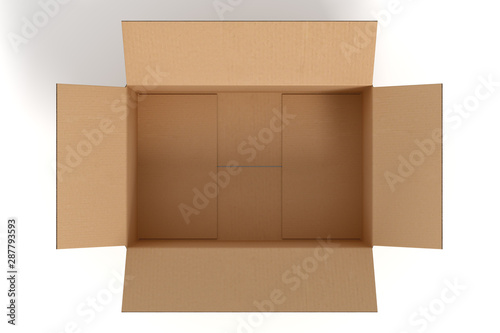 cardboard box on white backgroaund 3d rendering